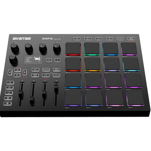 Avatar EMP16 MIDI pad controller on a white background