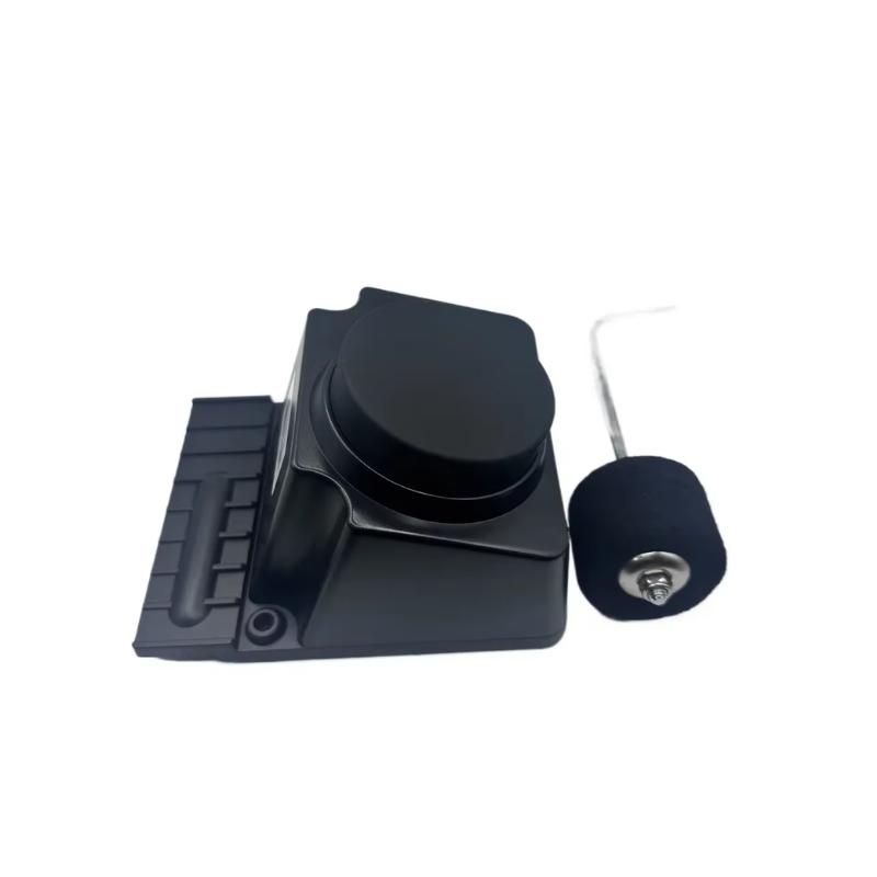 Black foot pedal and control on a white background