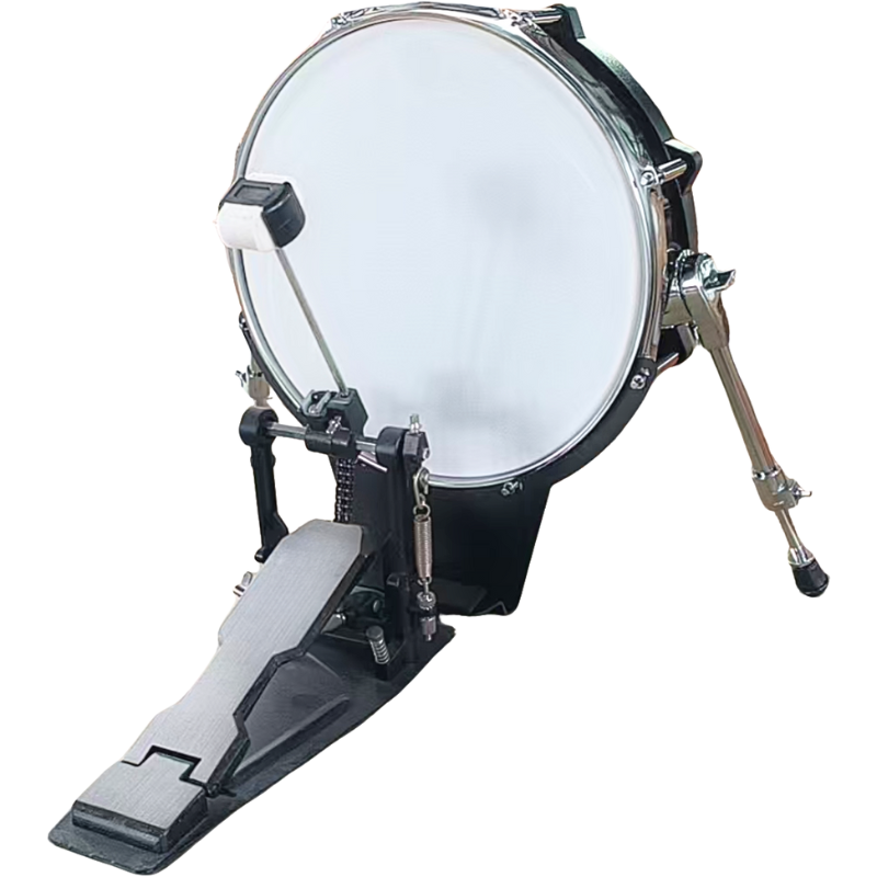 Drum practice pad with drumhead on a white background