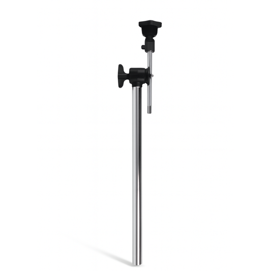 Metal stand with adjustable clamp on a white background