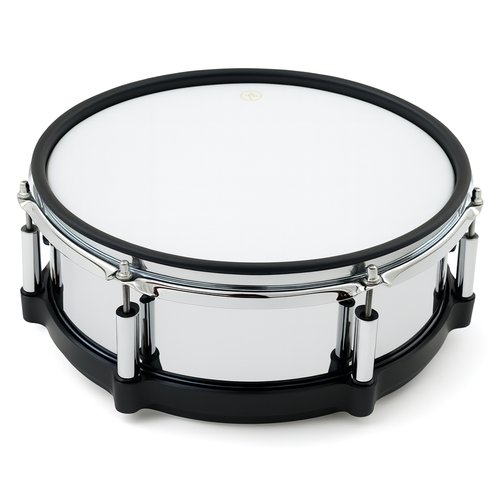 Snare drum with white head on a white background
