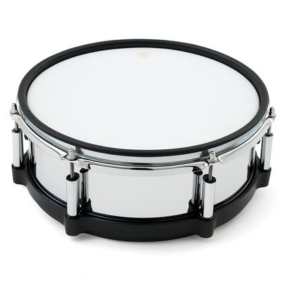 Snare drum with white head on a white background