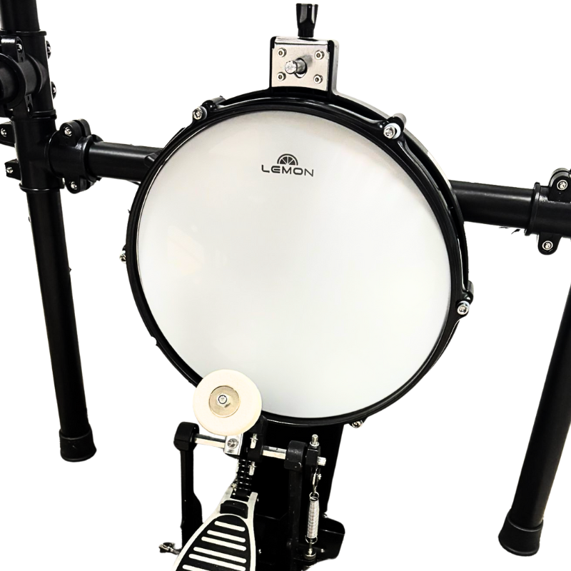 Electronic drum pad with 'Lemon' branding on a white background