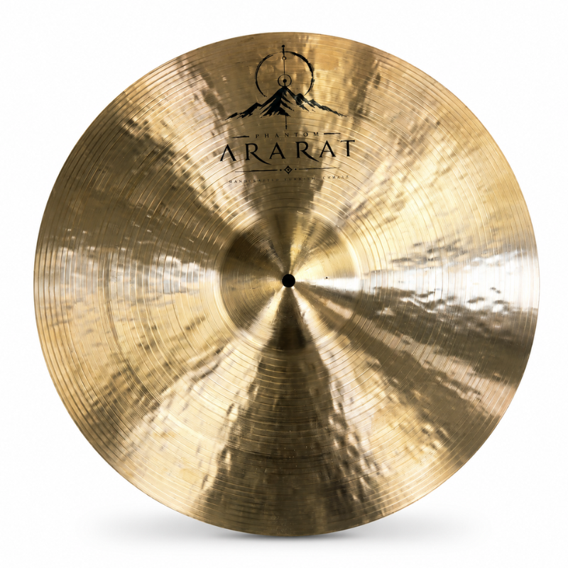 Gold cymbal with 'Ararat' branding on a white background