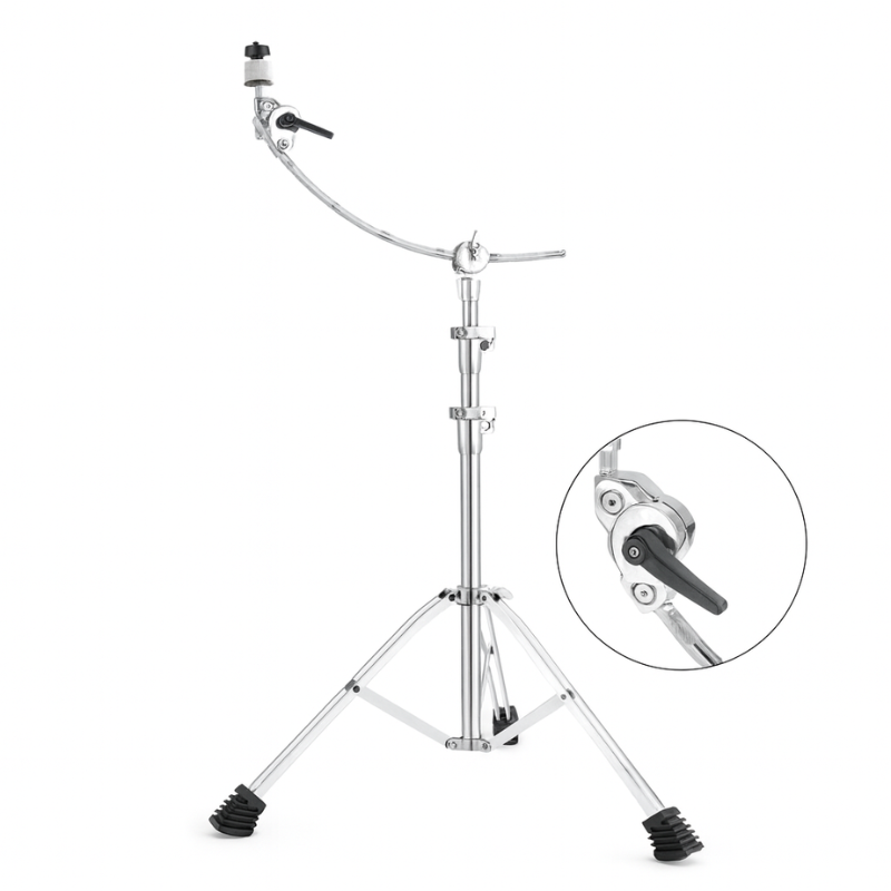 Drum stand with close-up detail on a white background