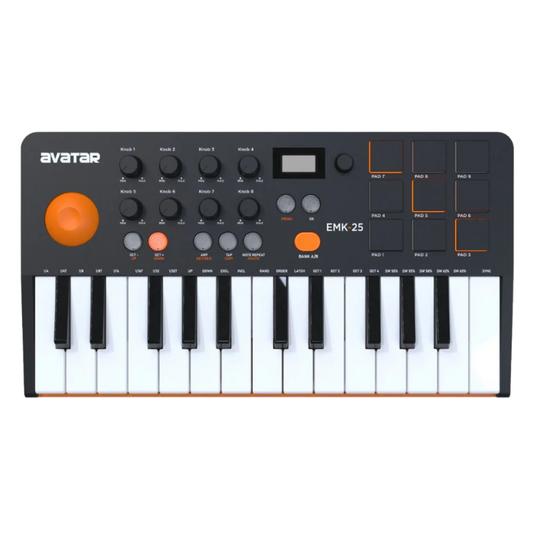 Mini keyboard with Avatar branding on a white background